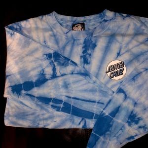 Santa Cruz long sleeve blue tie dye top